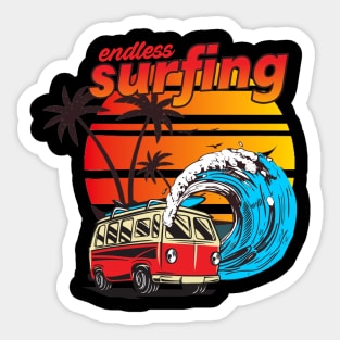 Endless Surfing | Summer Vacation Sticker